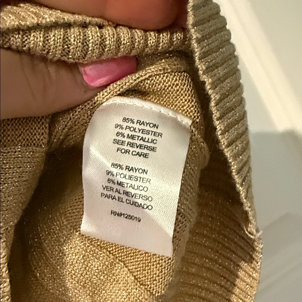 Joseph Metallic Gold Ribbed Blouse - Picture 3 of 4
